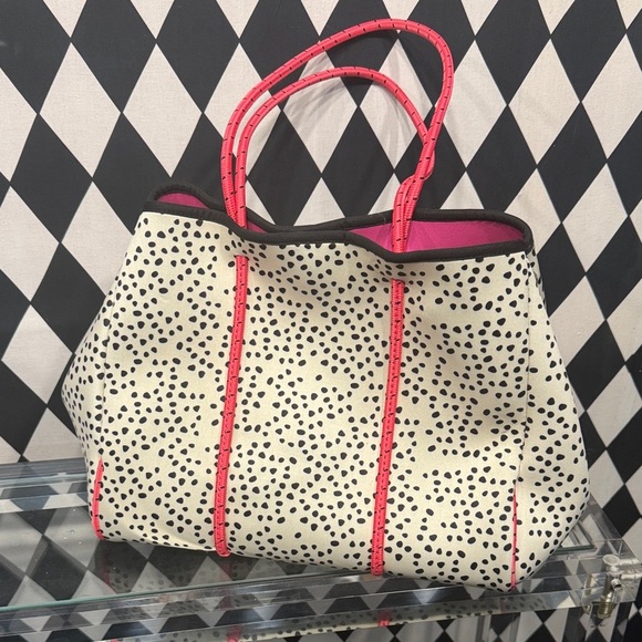 Handbags - Stylish Polka Dot Neoprene Tote Bag